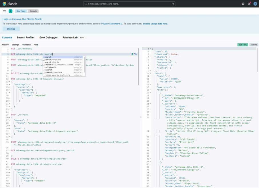 Ingesting data into Elasticsearch Using the document index API.