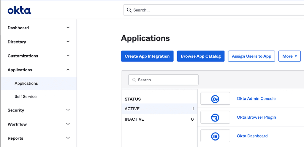 Creating App Integration in Okta