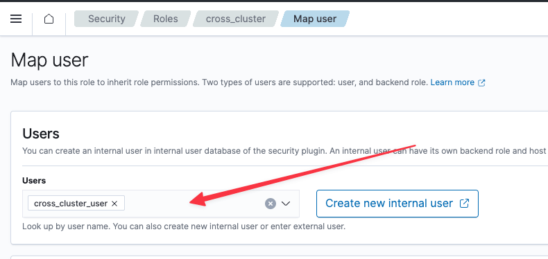 Adding the new user in OpenSearch cross cluster.